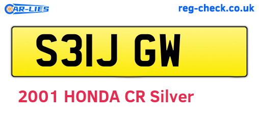 S31JGW are the vehicle registration plates.