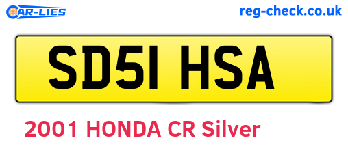 SD51HSA are the vehicle registration plates.
