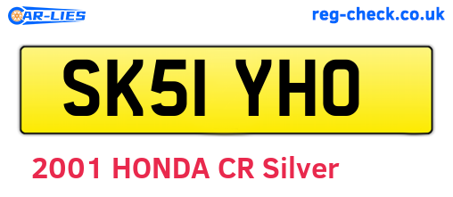 SK51YHO are the vehicle registration plates.