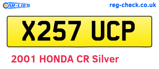 X257UCP are the vehicle registration plates.