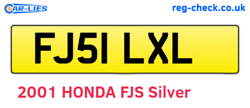 FJ51LXL are the vehicle registration plates.