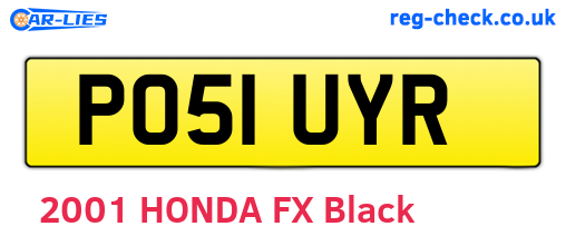 PO51UYR are the vehicle registration plates.