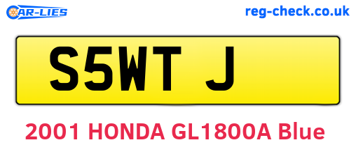 S5WTJ are the vehicle registration plates.