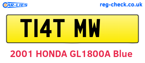T14TMW are the vehicle registration plates.