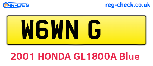 W6WNG are the vehicle registration plates.