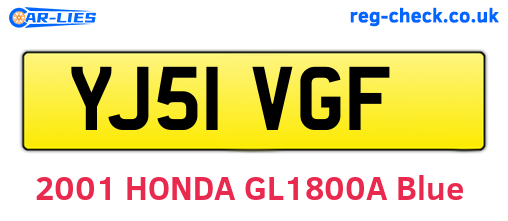 YJ51VGF are the vehicle registration plates.