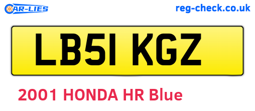 LB51KGZ are the vehicle registration plates.