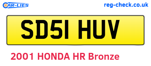 SD51HUV are the vehicle registration plates.