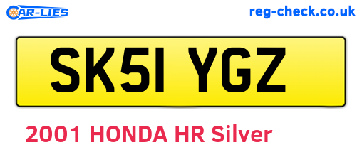 SK51YGZ are the vehicle registration plates.