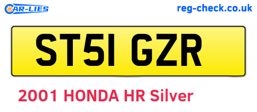 ST51GZR are the vehicle registration plates.