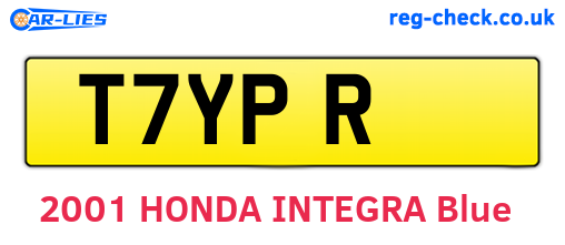 T7YPR are the vehicle registration plates.