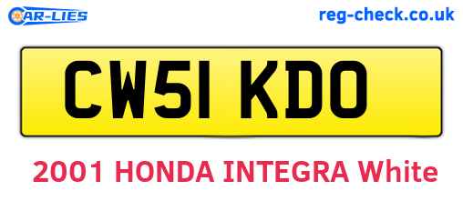 CW51KDO are the vehicle registration plates.