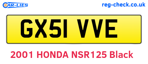 GX51VVE are the vehicle registration plates.