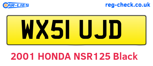 WX51UJD are the vehicle registration plates.