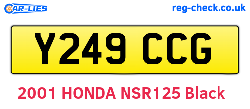 Y249CCG are the vehicle registration plates.