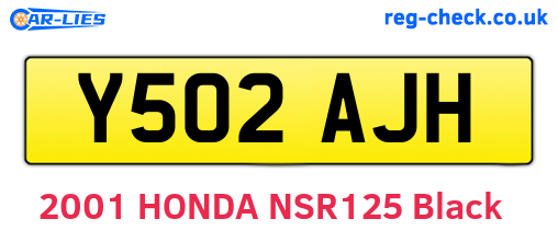 Y502AJH are the vehicle registration plates.