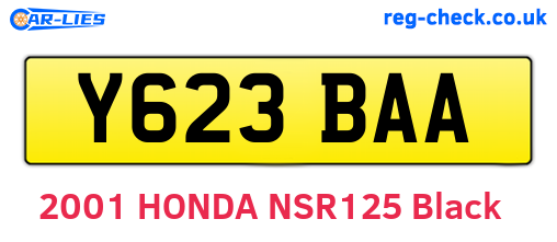 Y623BAA are the vehicle registration plates.
