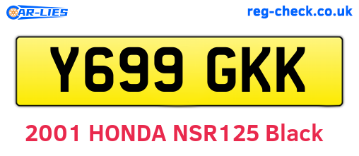 Y699GKK are the vehicle registration plates.