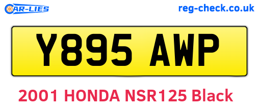 Y895AWP are the vehicle registration plates.