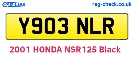Y903NLR are the vehicle registration plates.
