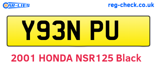 Y93NPU are the vehicle registration plates.