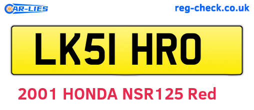 LK51HRO are the vehicle registration plates.