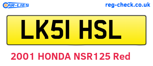 LK51HSL are the vehicle registration plates.