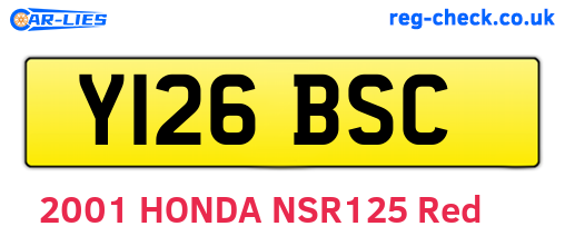 Y126BSC are the vehicle registration plates.