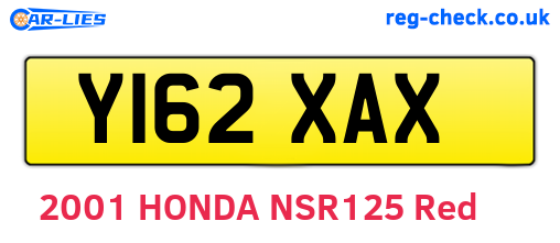 Y162XAX are the vehicle registration plates.