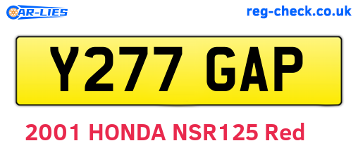 Y277GAP are the vehicle registration plates.
