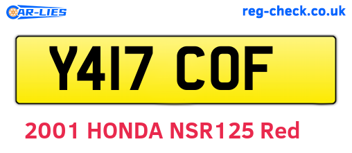 Y417COF are the vehicle registration plates.