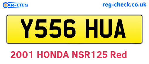 Y556HUA are the vehicle registration plates.