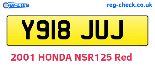 Y918JUJ are the vehicle registration plates.