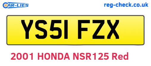 YS51FZX are the vehicle registration plates.