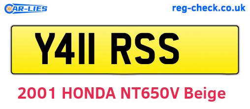 Y411RSS are the vehicle registration plates.