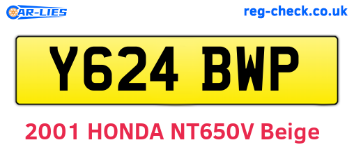 Y624BWP are the vehicle registration plates.