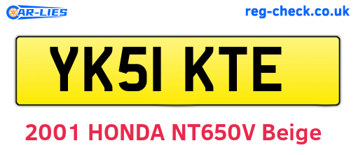 YK51KTE are the vehicle registration plates.