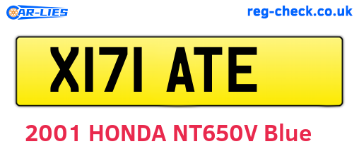 X171ATE are the vehicle registration plates.