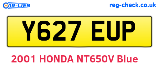 Y627EUP are the vehicle registration plates.