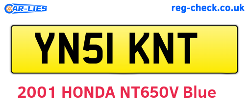 YN51KNT are the vehicle registration plates.