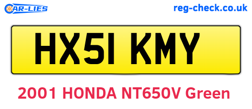 HX51KMY are the vehicle registration plates.