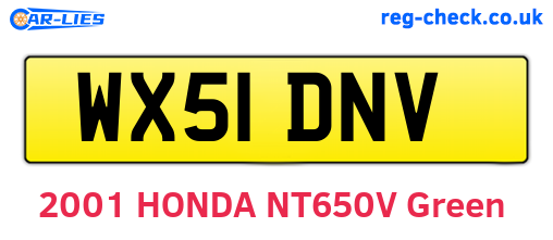 WX51DNV are the vehicle registration plates.