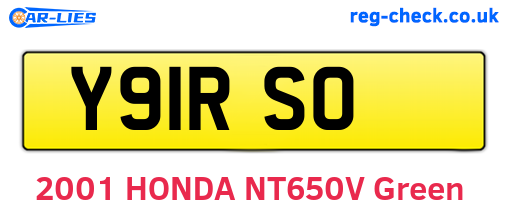 Y91RSO are the vehicle registration plates.