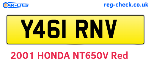 Y461RNV are the vehicle registration plates.