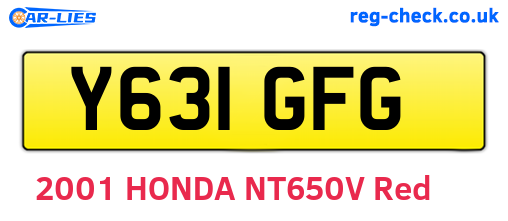 Y631GFG are the vehicle registration plates.