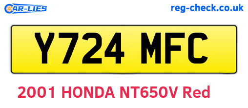Y724MFC are the vehicle registration plates.