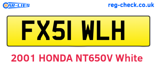 FX51WLH are the vehicle registration plates.