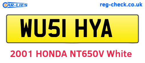 WU51HYA are the vehicle registration plates.