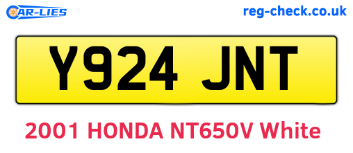 Y924JNT are the vehicle registration plates.