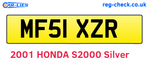 MF51XZR are the vehicle registration plates.